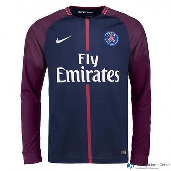 Paris Saint Germain Trikot Heim ML 2017-18 Blau Fussballtrikots Günstig